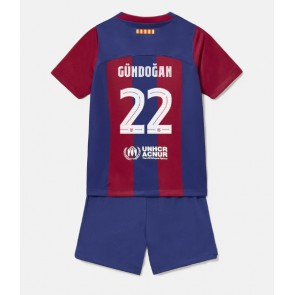 Barcelona Ilkay Gundogan #22 Domaci Dres za Dječji 2023-24 Kratak Rukavima (+ kratke hlače)